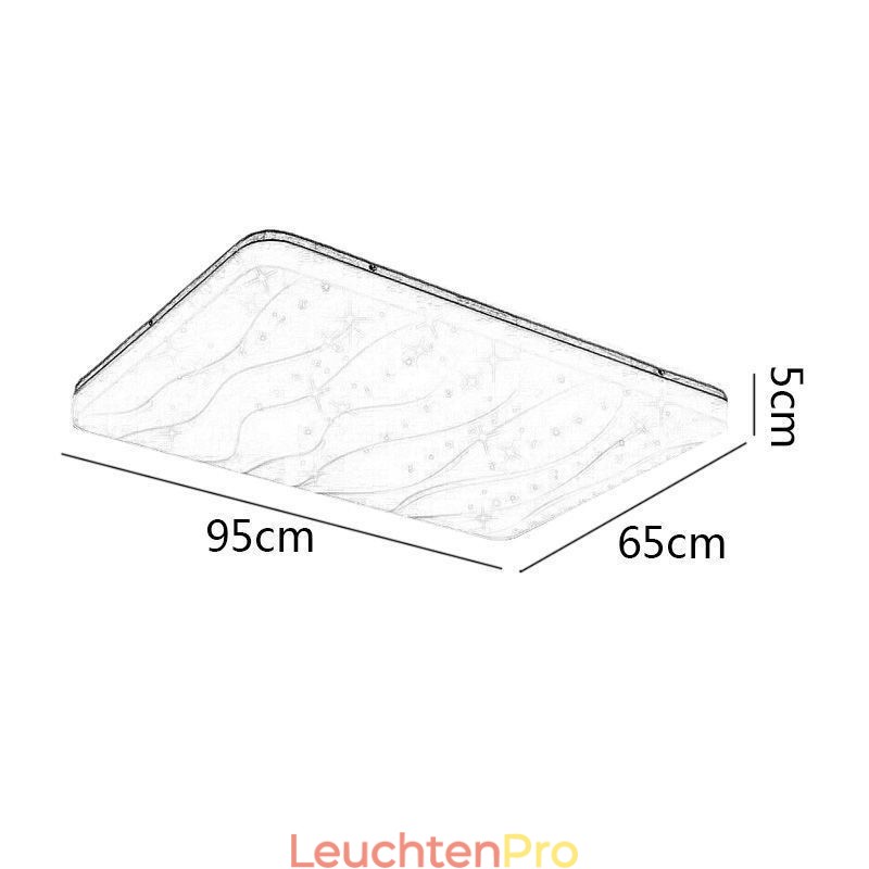 Japanische Acryl-Deckenleuchte, rechteckige gewellte Deckenlampe
