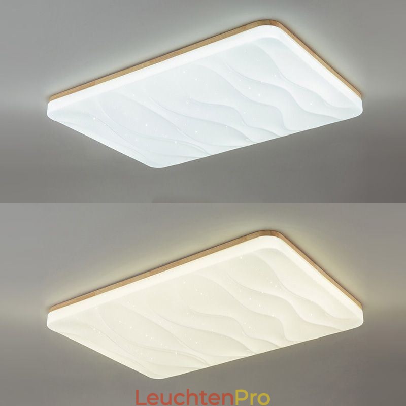 Japanische Acryl-Deckenleuchte, rechteckige gewellte Deckenlampe