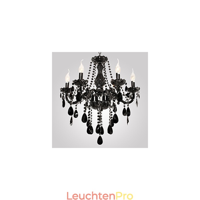 Kronleuchter Schwarz Kristall Modern 6 Lichter