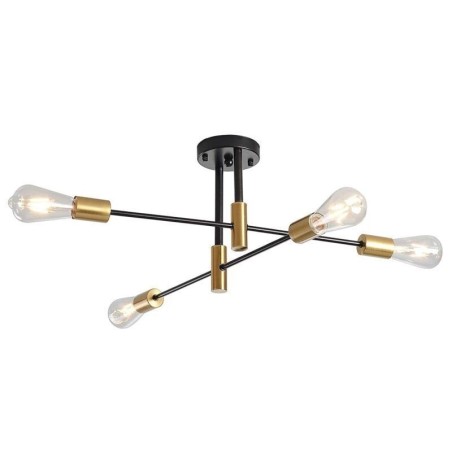 4 Lichter Schwarz Sputnik Kronleuchter Mid Century Semi Flush Mount Deckenleuchte 4 Lichter Schwarz Sputnik Kronleuchter Mid Century Semi Flush Mount Deckenleuchte