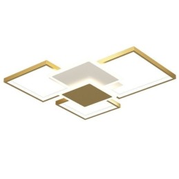 Moderne goldene Unterputz-Deckenleuchte mit geometrischer Leuchte, 2-lagig