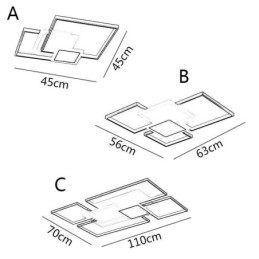 Moderne goldene Unterputz-Deckenleuchte mit geometrischer Leuchte, 2-lagig