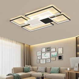 Moderne goldene Unterputz-Deckenleuchte mit geometrischer Leuchte, 2-lagig