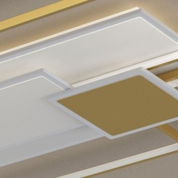Moderne goldene Unterputz-Deckenleuchte mit geometrischer Leuchte, 2-lagig