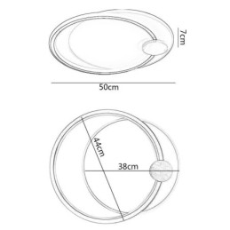 Moderne Deckenleuchte mit 2 Ringen aus Acryl