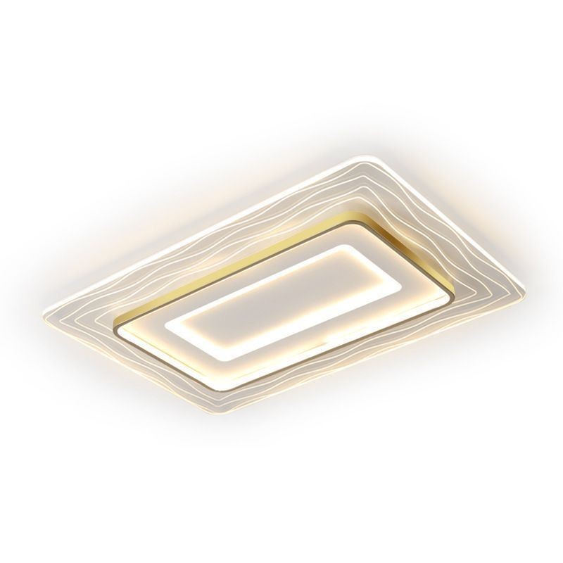 Rechteckige, flächenbündige, minimalistische, ultradünne Deckenleuchte aus Acryl