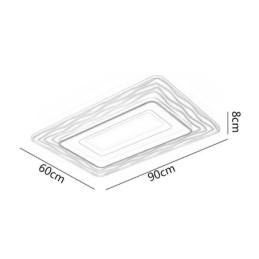 Rechteckige, flächenbündige, minimalistische, ultradünne Deckenleuchte aus Acryl