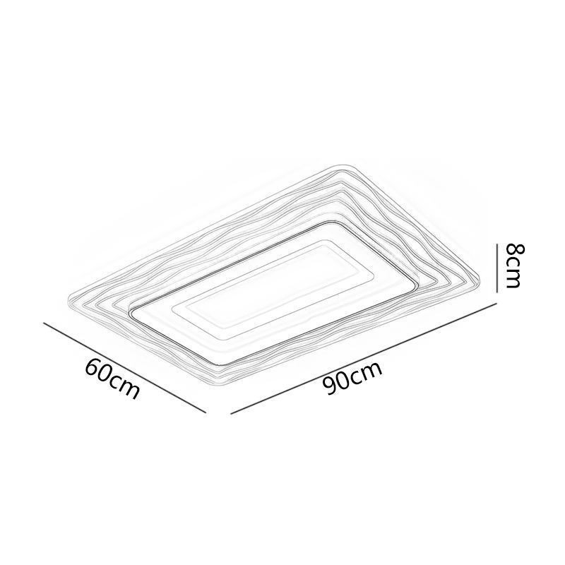 Rechteckige, flächenbündige, minimalistische, ultradünne Deckenleuchte aus Acryl