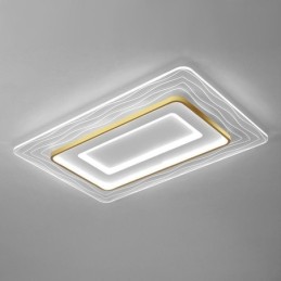 Rechteckige, flächenbündige, minimalistische, ultradünne Deckenleuchte aus Acryl