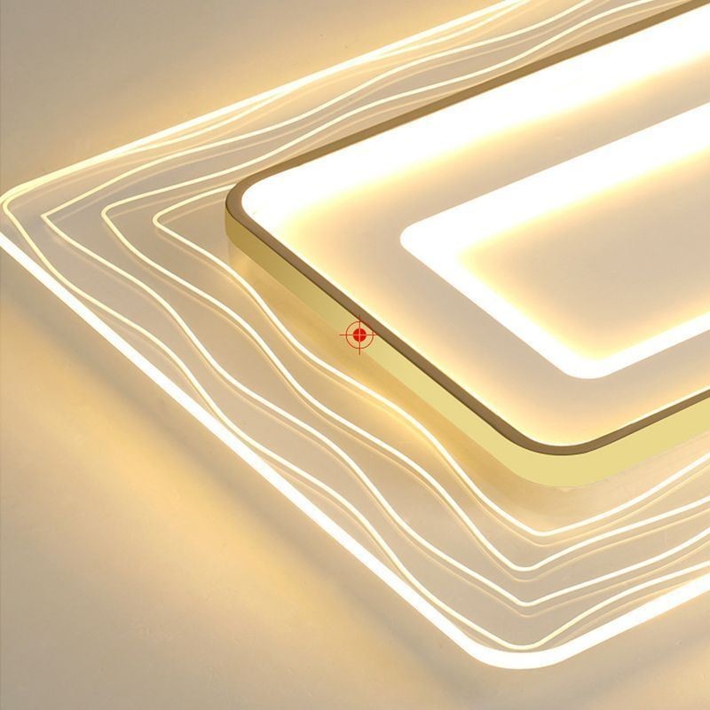 Rechteckige, flächenbündige, minimalistische, ultradünne Deckenleuchte aus Acryl