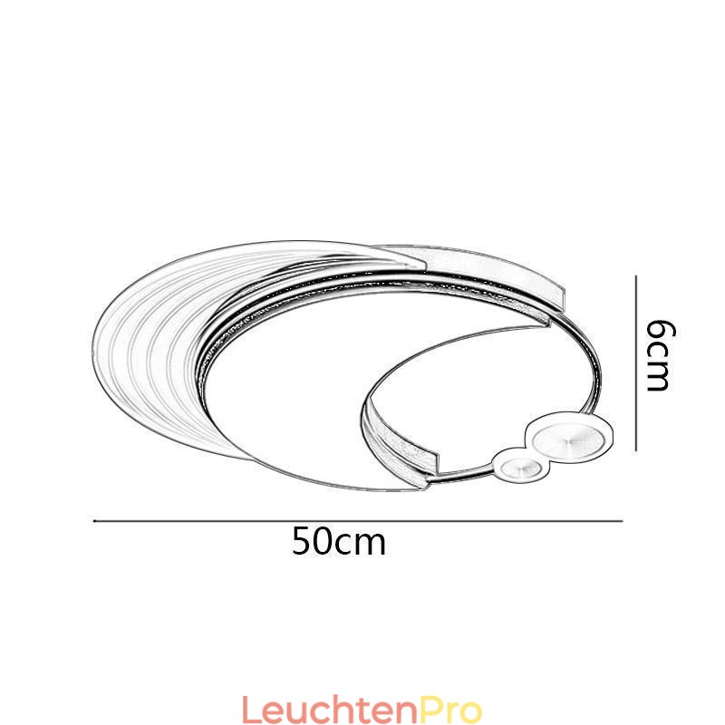 Dimmbare Deckenleuchte, moderne Unterputz-Leuchten mit Mondform, 36 W