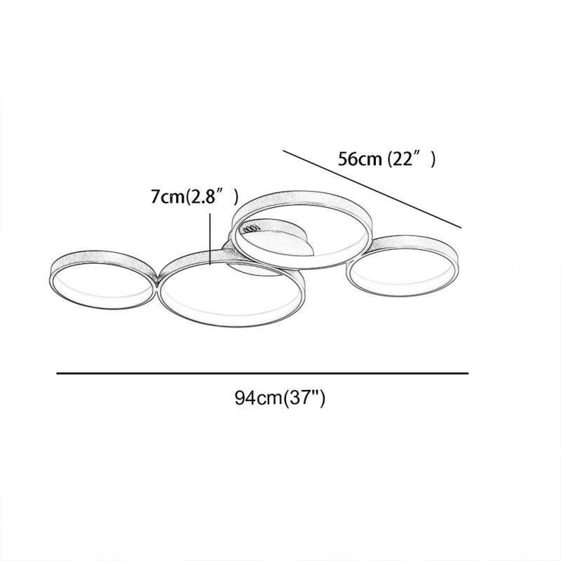 Deckenleuchte 7200LM 4 Ringe Leuchte