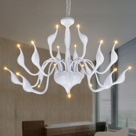18 Lichter Edelstahl Post Modern Swan Kronleuchter Licht G4 Weiß Fertig 18 Lichter Edelstahl Post Modern Swan Kronleuchter Licht G4 Weiß Fertig