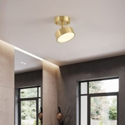 Runde Mini-Deckenleuchte in Gold-Kupfer