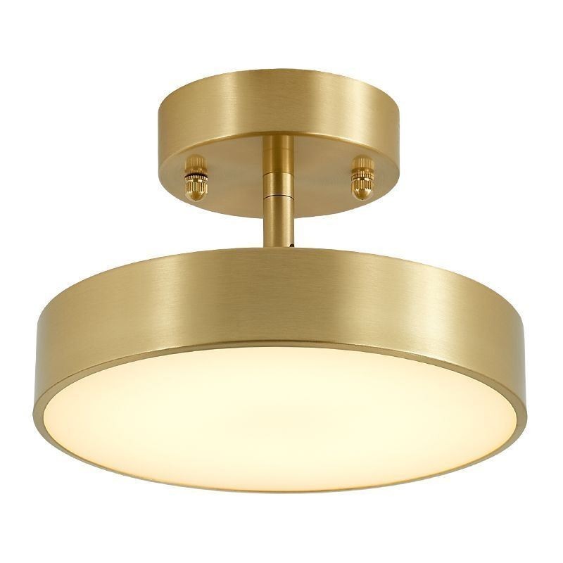 Runde Mini-Deckenleuchte in Gold-Kupfer