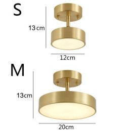 Runde Mini-Deckenleuchte in Gold-Kupfer