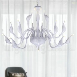 18 Lichter Edelstahl Post Modern Swan Kronleuchter Licht G4 Weiß Fertig
