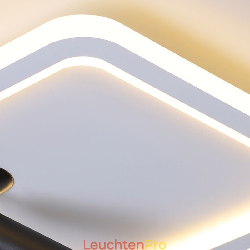 Quadratische Deckenleuchte mit Unterputzmontage, Acryl-Strahler