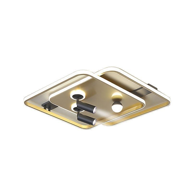 Quadratischer Deckenstrahler aus Acryl zur bündigen Montage
