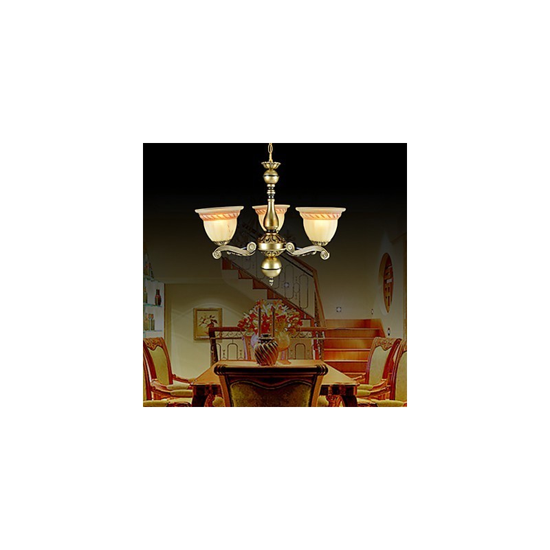 Kronleuchter Drei Lichter Bronze Europäischen Retro Klassische