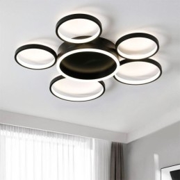 Moderne Deckenleuchte mit 6 Ringen aus Acryl