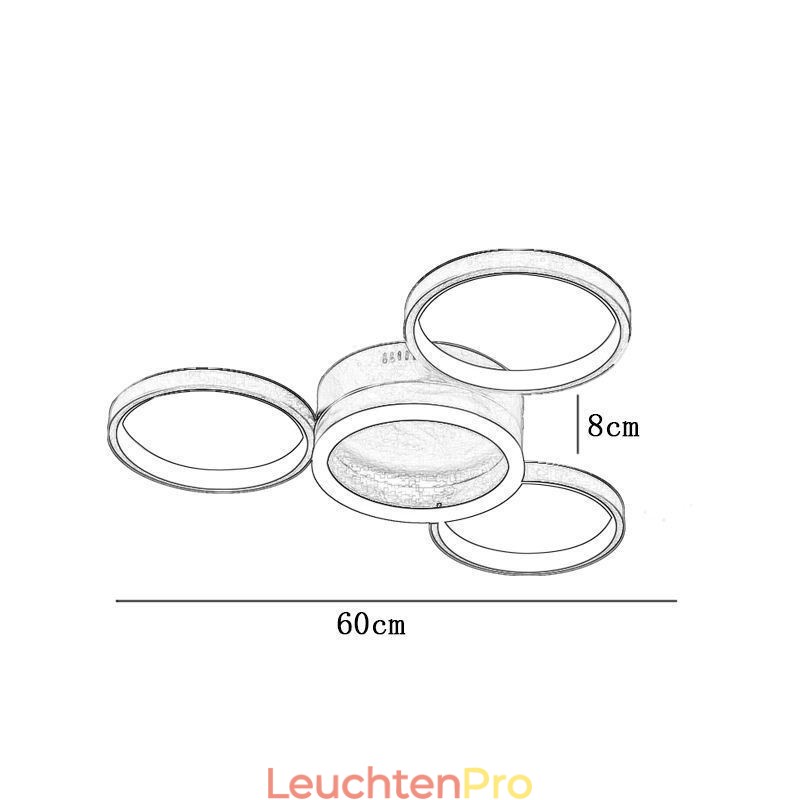 Deckenleuchte mit 4 Ringen