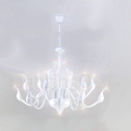 18 Lichter Edelstahl Post Modern Swan Kronleuchter Licht G4 Weiß Fertig