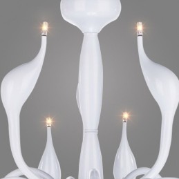 18 Lichter Edelstahl Post Modern Swan Kronleuchter Licht G4 Weiß Fertig