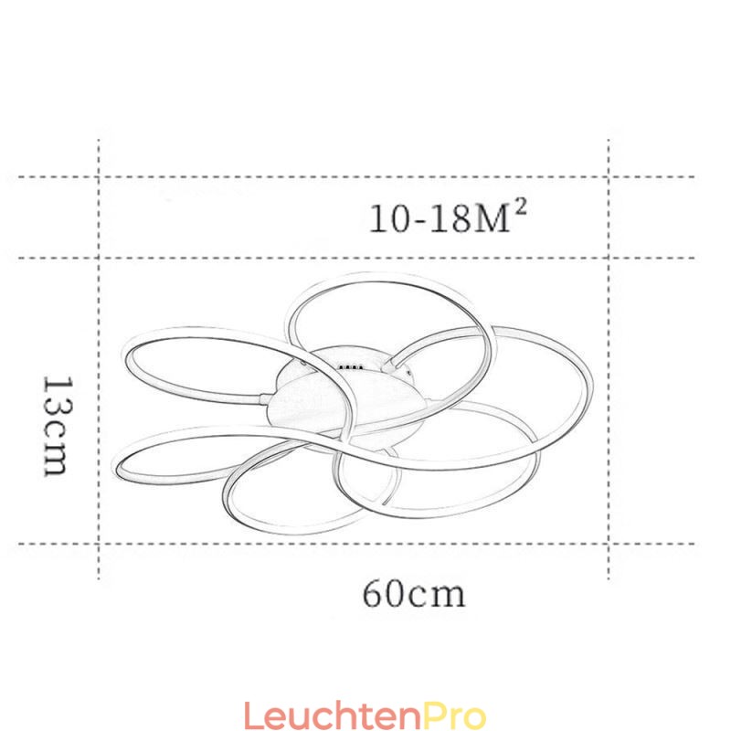 Lineare Deckenleuchte mit Unterputzmontage, modernes Blumendesign