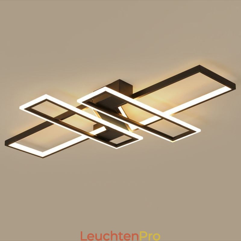 4-flammige Deckenleuchte, moderne geometrische lineare dekorative Leuchte