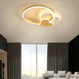 Moderne Deckenleuchte aus Acryl mit goldenem Doppelherz