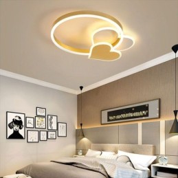 Moderne Deckenleuchte aus Acryl mit goldenem Doppelherz