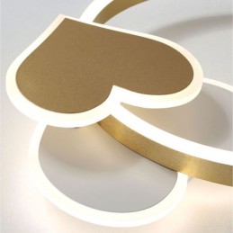 Moderne Deckenleuchte aus Acryl mit goldenem Doppelherz