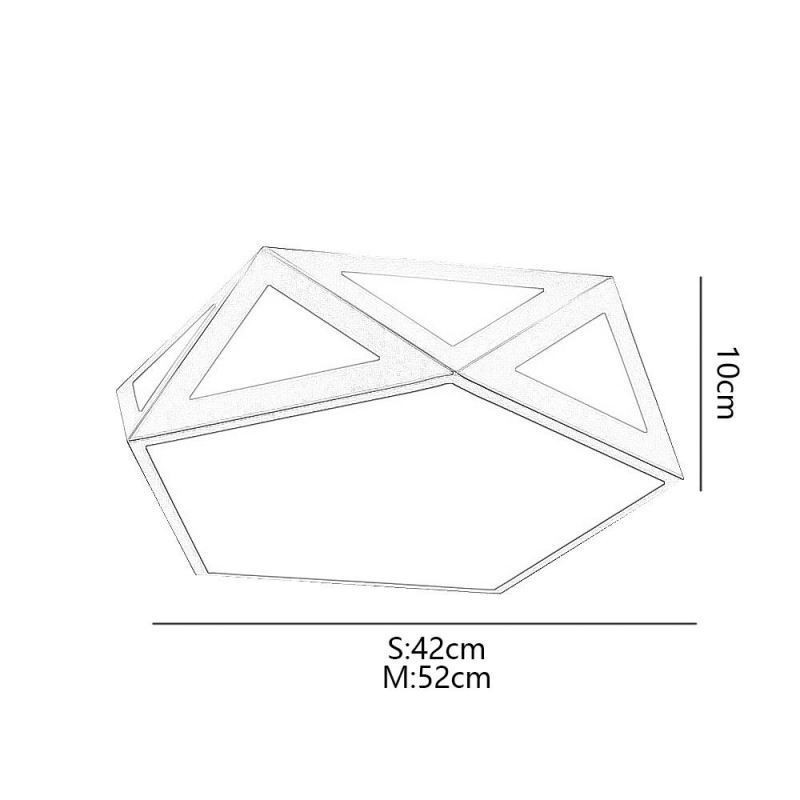 Goldfarbene, geometrische Deckenleuchte aus Acryl