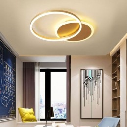Moderne, runde Deckenleuchte in Gold