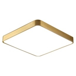 Minimalistische, quadratische Deckenleuchte aus Acryl in Gold