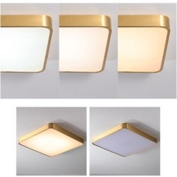 Minimalistische, quadratische Deckenleuchte aus Acryl in Gold