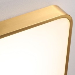 Minimalistische, quadratische Deckenleuchte aus Acryl in Gold