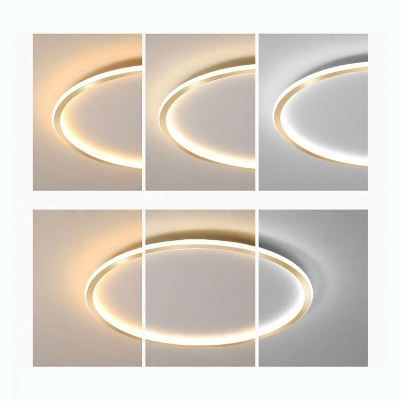 Minimalistische, runde Deckenleuchte zur bündigen Montage