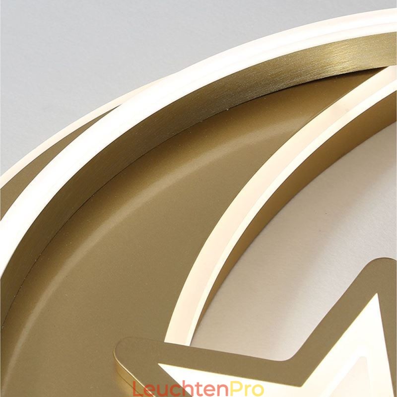 Mondstern Deckenleuchte, goldfarbene Acrylleuchte