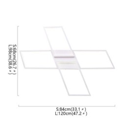 X-förmige, bündige, minimalistische Deckenleuchte aus Acryl