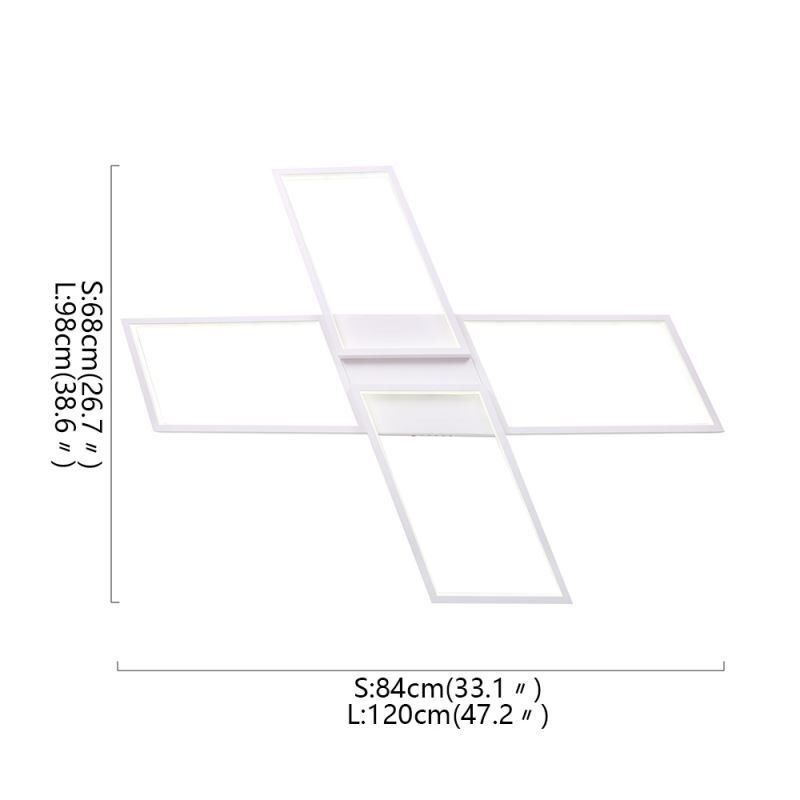 X-förmige, bündige, minimalistische Deckenleuchte aus Acryl