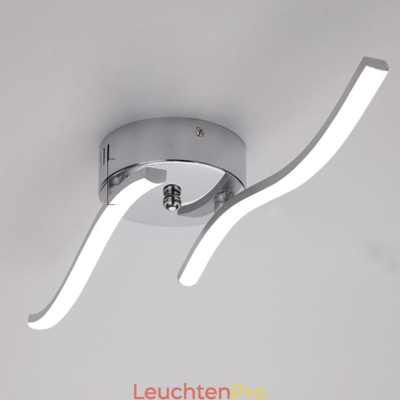 Moderne, schlichte, flächenbündige Deckenleuchte aus Acryl in Wellenform