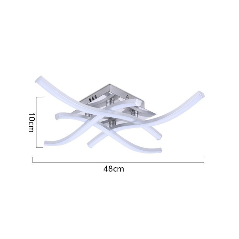 Moderne, einfache Deckenleuchte aus Acryl mit 4 Lichtern in Wellenform