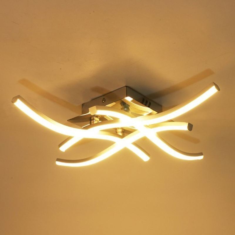 Moderne, einfache Deckenleuchte aus Acryl mit 4 Lichtern in Wellenform