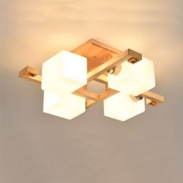Nordic Flush Mount Deckenleuchte Kreative warme Massivholzleuchte
