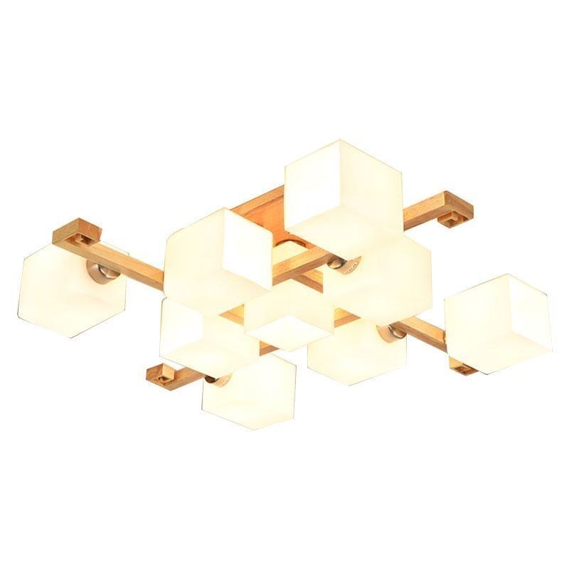 Nordic Flush Mount Deckenleuchte Kreative warme Massivholzleuchte