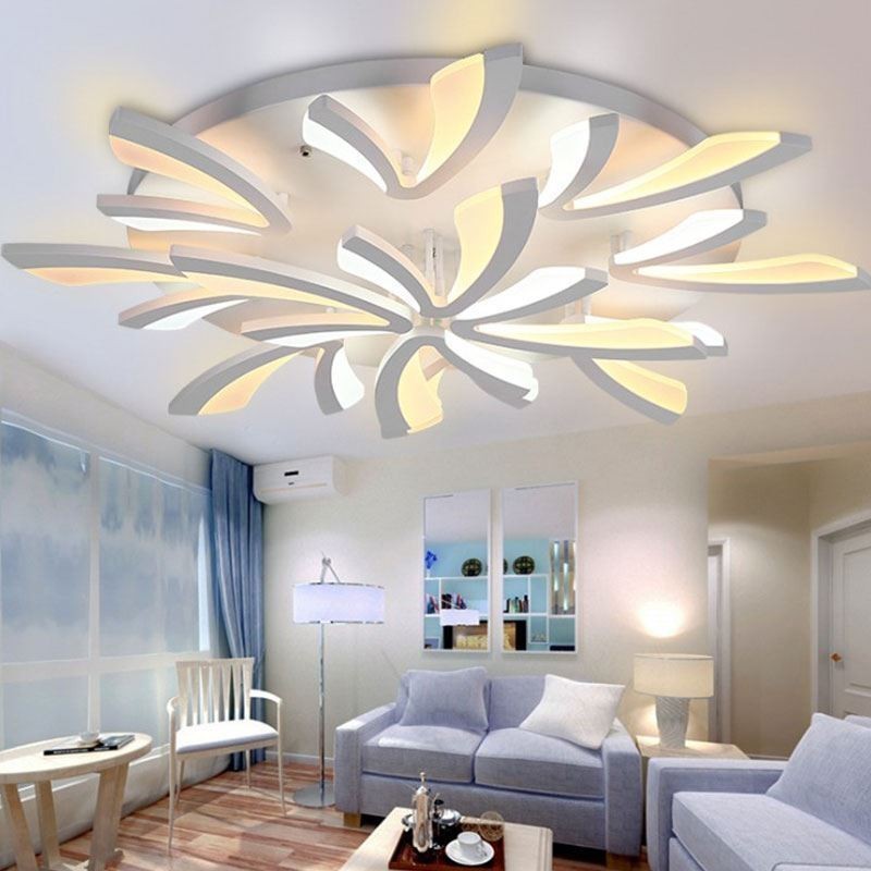 Moderne, schlichte Deckenleuchte mit Löwenzahnmotiv