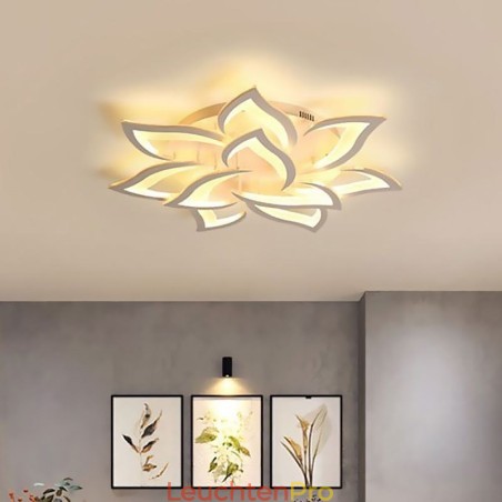 Moderne, schlichte Deckenleuchte aus Acryl in Sonnenblumenform Moderne, schlichte Deckenleuchte aus Acryl in Sonnenblumenform