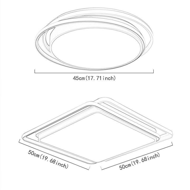 Moderne einfache Unterputz-Deckenleuchte mit geometrischem Rahmen und quadratischem Lampenschirm